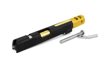 Load image into Gallery viewer, Airsoft Masterpiece Infinity IMM Cross ver.2 open slide - Black / Gold Compensator
